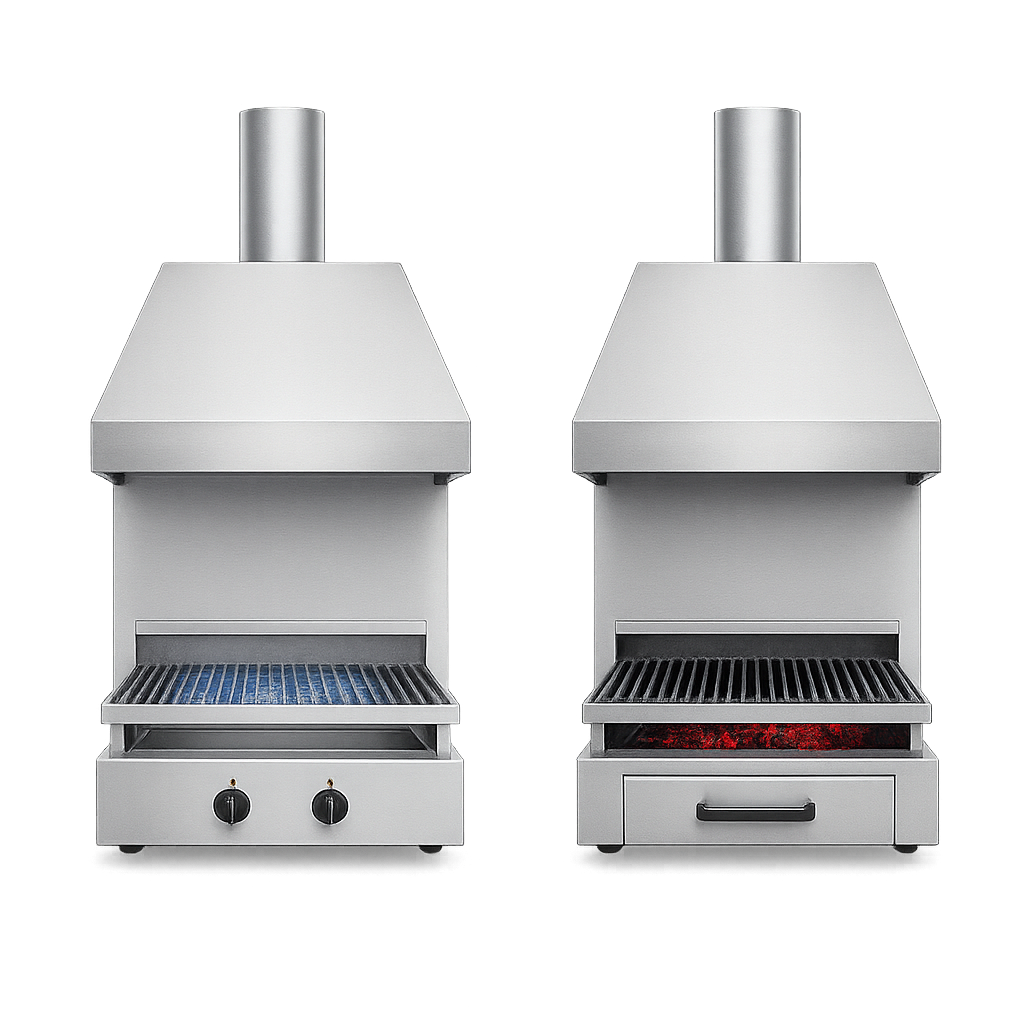 Wall-Type Gas Vapor & Charcoal Grills