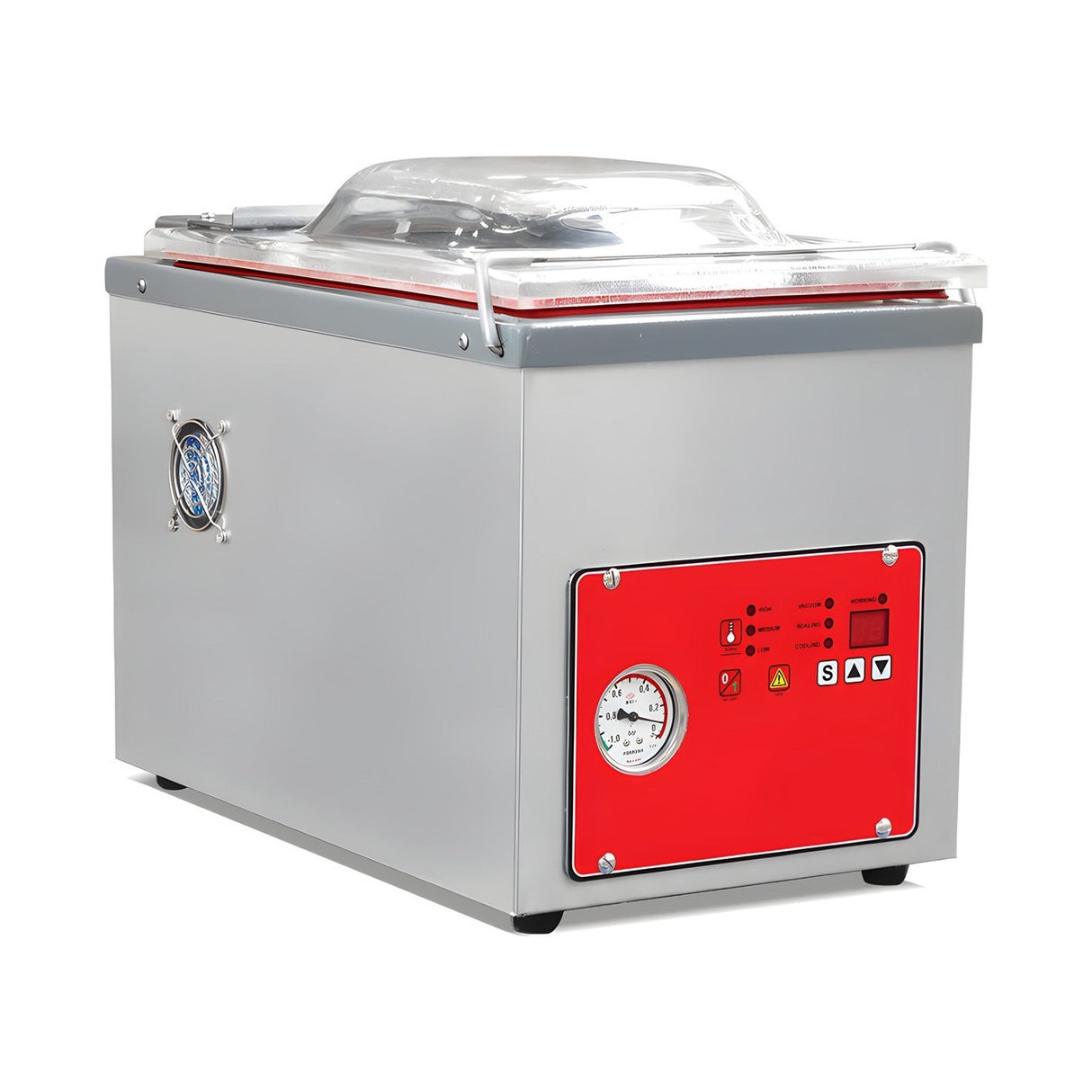Kammer-Vakuumiergerät, 0,4 kW, Pumpe 10 m³/h, Siegelbalken 260 mm, Edelstahl, 360×586×433 mm – Produktbild