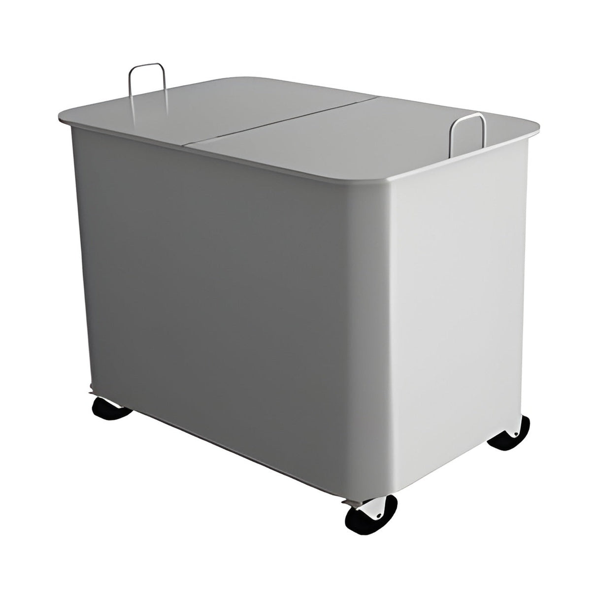 Abfallwagen mit Doppeldeckel, mobil, 840×540×580 mm, mit Rollen – Produktbild