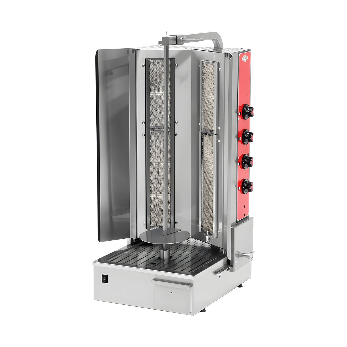 Gas-Dönergrill, Motor unten, 4 Brenner, 13 kW, 508×622×1147 mm – Produktbild