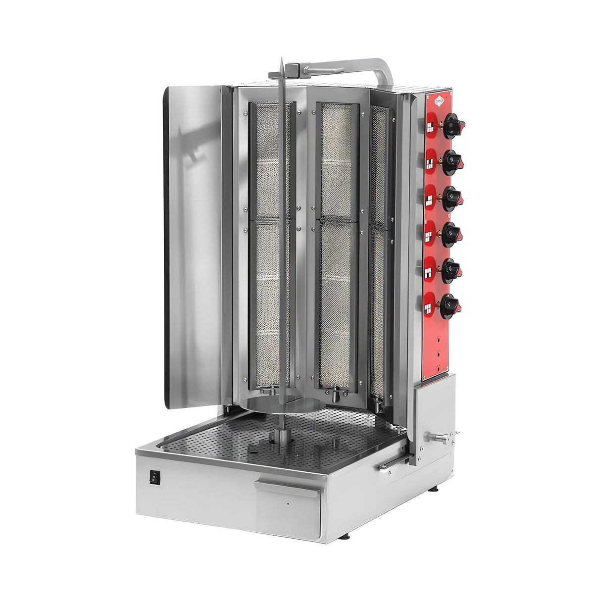 Gas-Dönergrill, Motor unten, 6 Brenner, 19,5 kW, 570×723×1029 mm – Produktbild