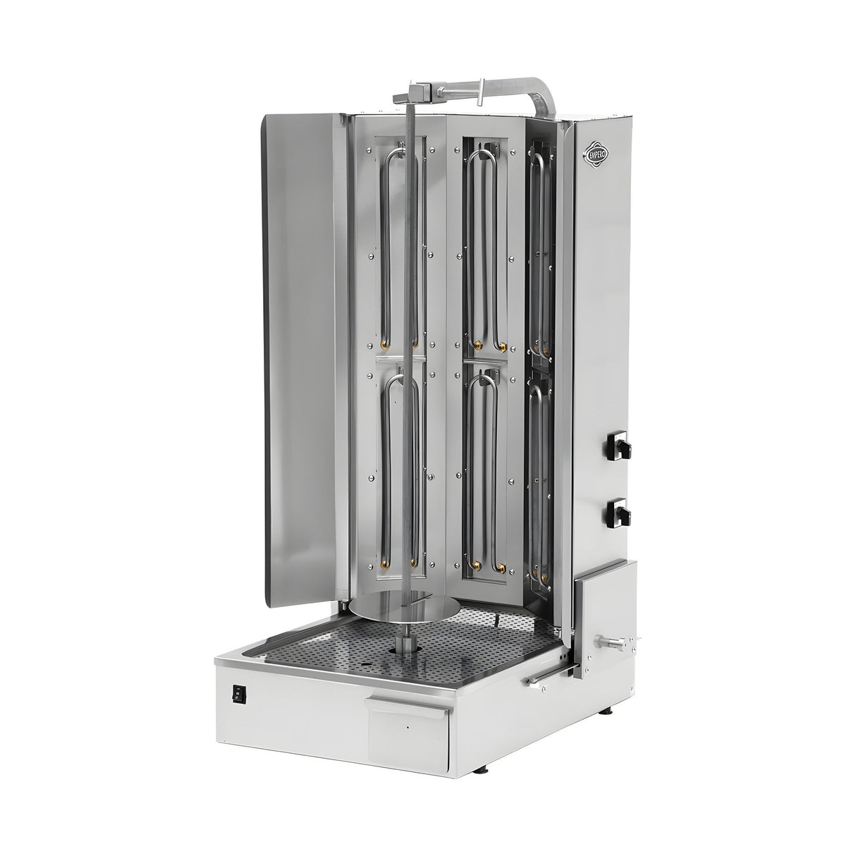 Elektro-Dönergrill, Motor unten, 2 Heizstufen, 9 kW, 703×707×1283 mm – Produktbild