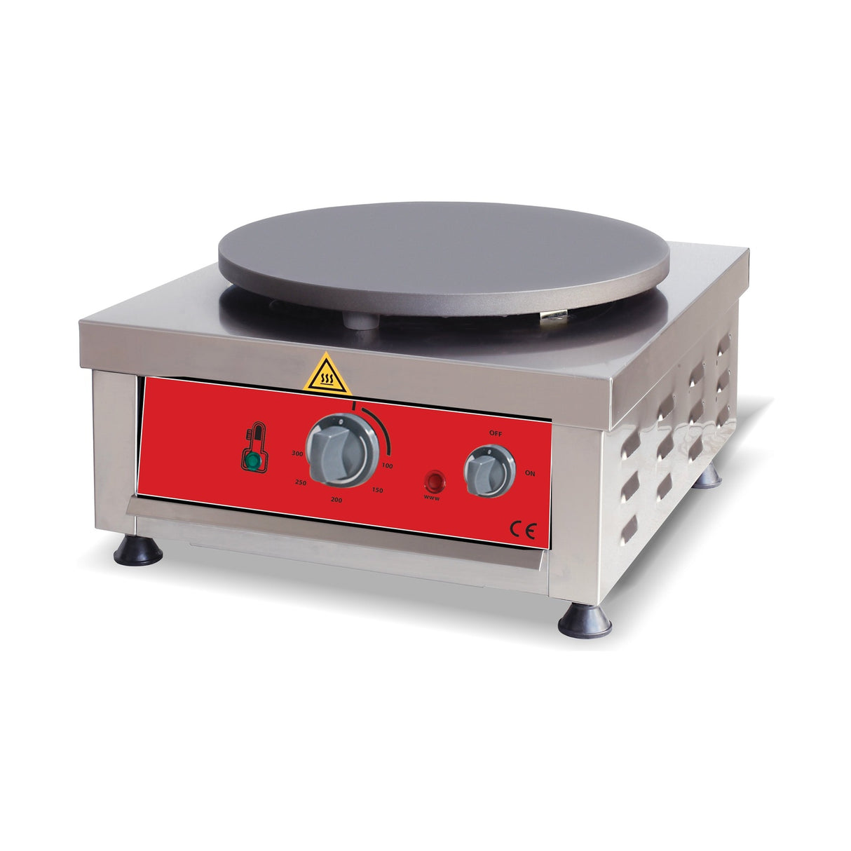 Crêpes-Maschine elektrisch, einzeln, Ø 40 cm, 2,2 kW, 450×520×240 mm, Edelstahl – Produktbild