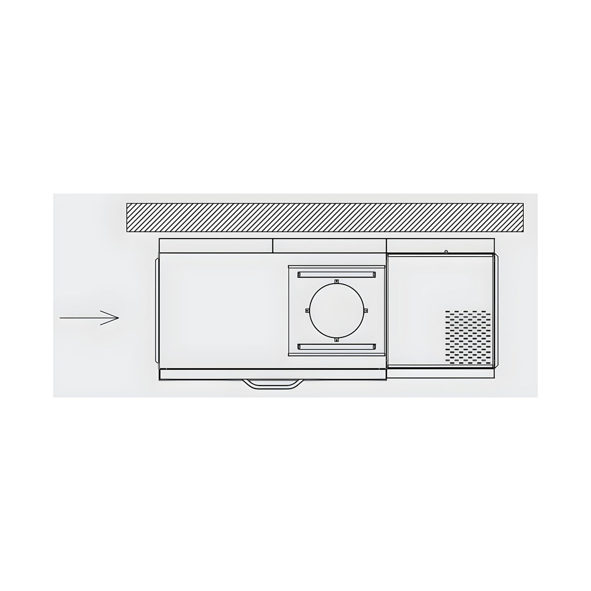Lave-vaisselle à convoyeur, tunnel de séchage à gauche, 2200 assiettes/heure, panier 500×500 mm, 48 kW, 2130×837×2000 mm
