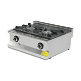 Gasherd 2 Brenner, 17,3 kW, Doppelringbrenner, 800×635×285 mm, Edelstahl, Snack-Line – Produktbild