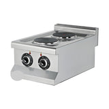 Elektroherd 2 Kochplatten, 3,5 kW, 230V, 400×635×285 mm, Edelstahl, Snack-Line – Produktbild