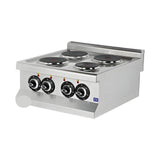 Elektroherd 4 Kochplatten, 7 kW, 400V, 600×635×285 mm, Edelstahl, Snack-Line – Produktbild