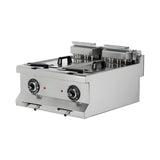 Elektro-Fritteuse, 2x 10 Liter, 14,4 kW, 400V, 600×635×285 mm, Edelstahl, Snack-Line – Produktbild