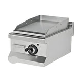 Gas-Grillplatte gerillt, 6,5 kW, 2 Heizzonen, 400×635×285 mm, Edelstahl, Snack-Line – Produktbild
