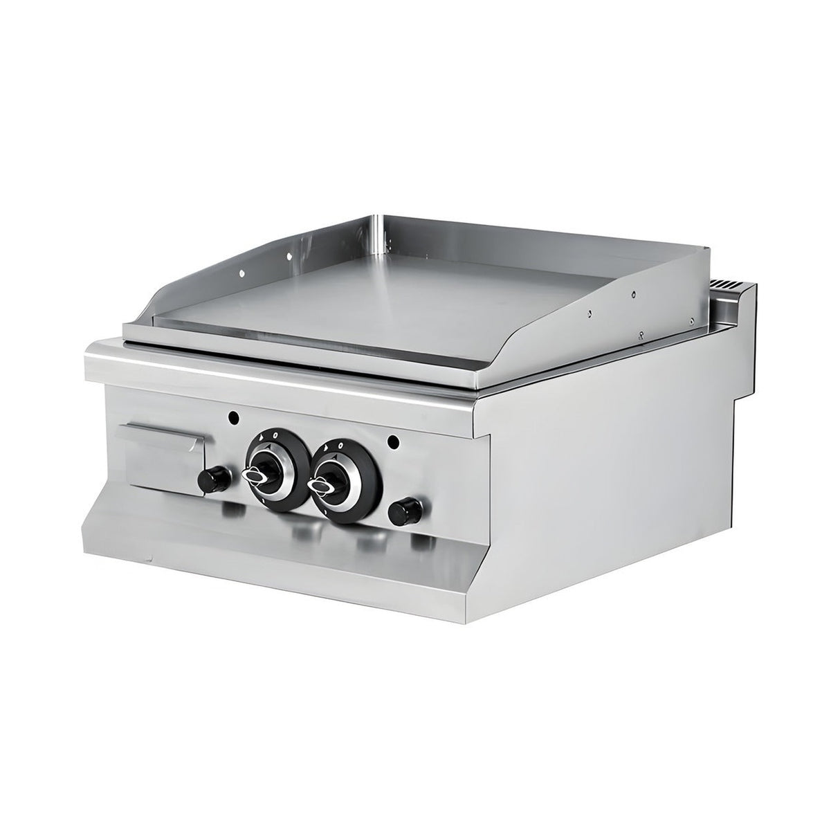 Gas-Grillplatte glatt, 13 kW, 2 Heizzonen, 600×635×285 mm, Edelstahl, Snack-Line – Produktbild