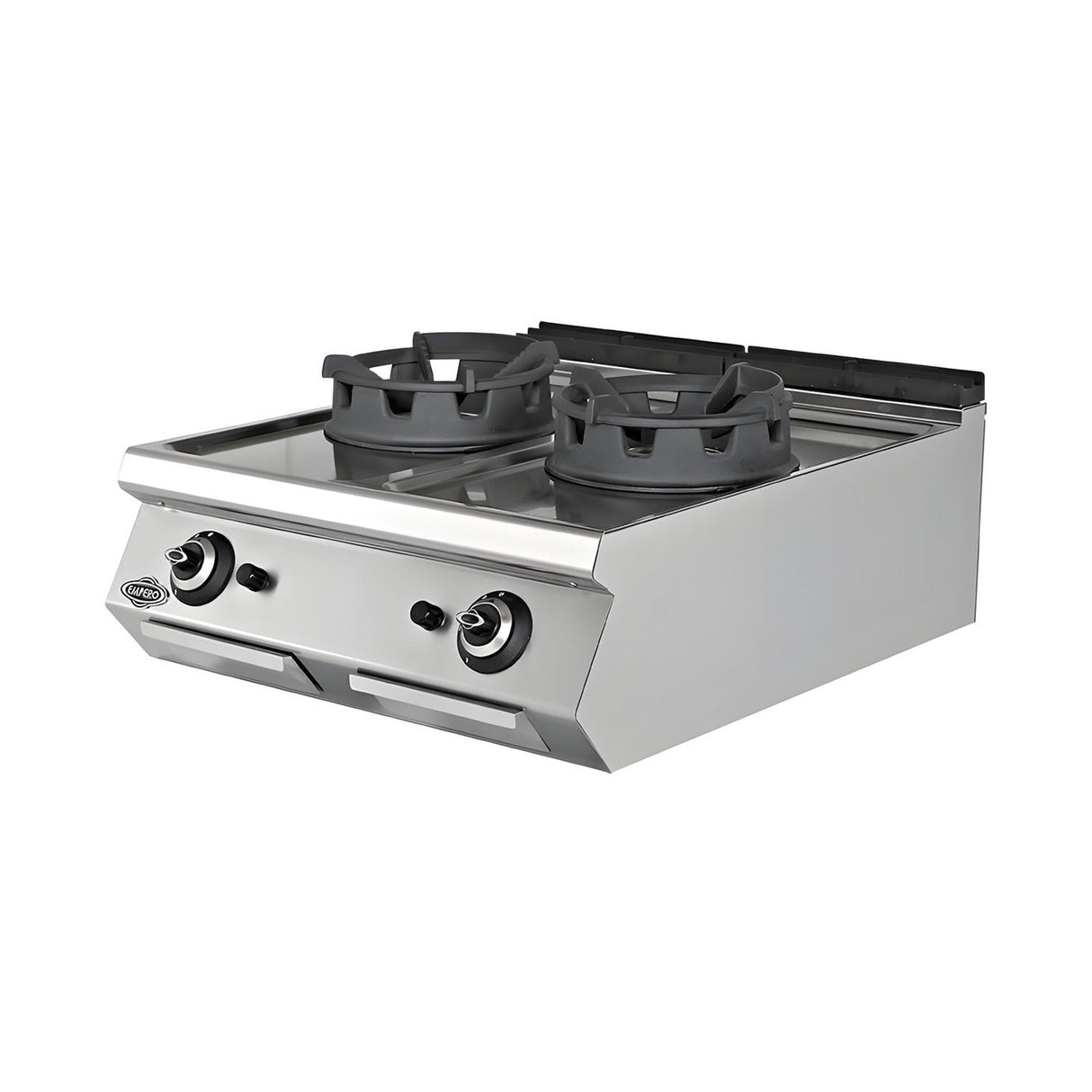 Gas-Wok 2 Brenner, 36 kW, Piezozündung, 800×730×300 mm, Serie 700 – Produktbild