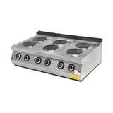 Elektroherd 6 Kochplatten, 12 kW, 400V, 1200×730×300 mm, Serie 700 – Produktbild