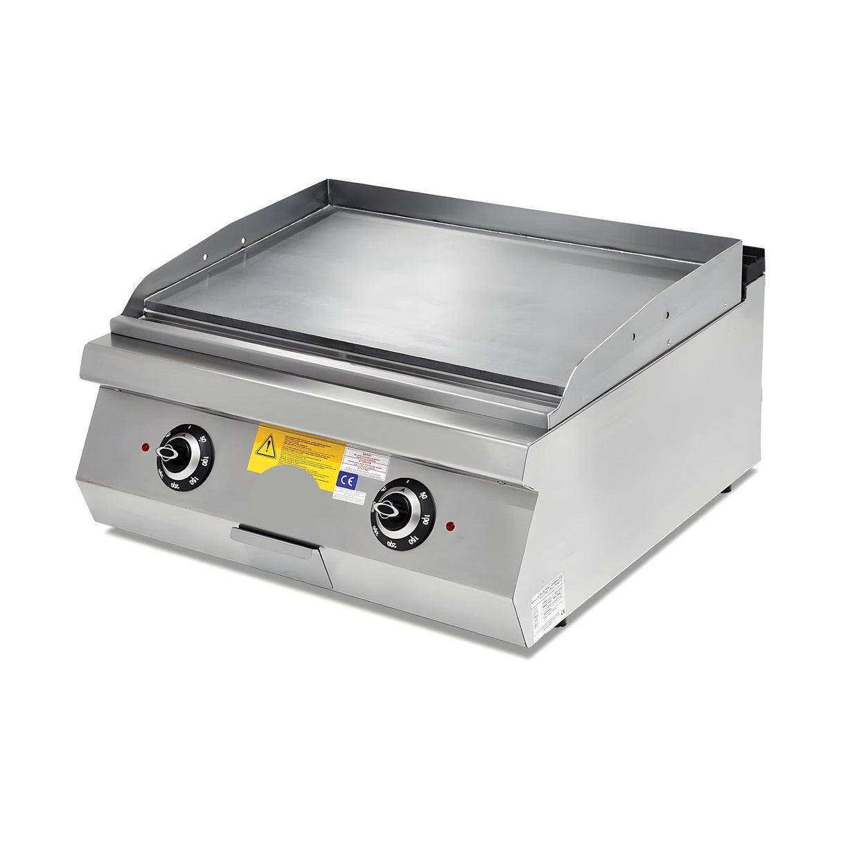 Elektro-Grillplatte gerillt verchromt, 8,4 kW, 2 Heizzonen, 400V, 800×730×300 mm, Serie 700 – Produktbild
