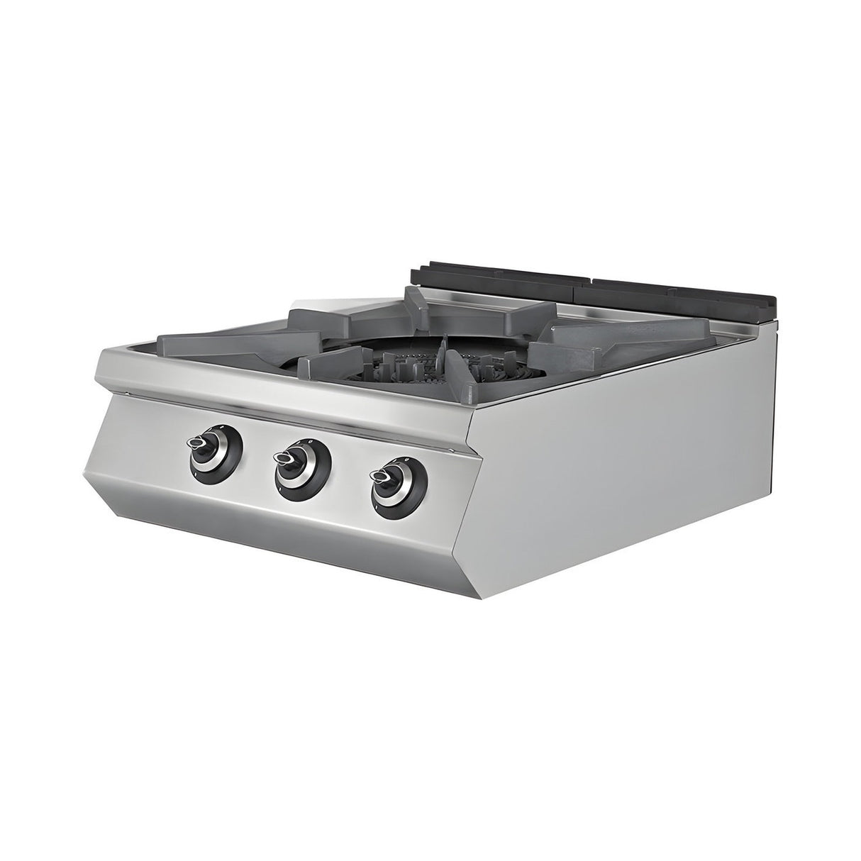 Gasherd, 4 Brenner, 31,25 kW, Gusseisen-Kochplatte, Edelstahl, 800×900×300 mm, Serie 900 – Produktbild