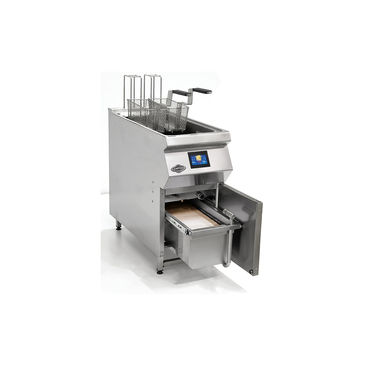 Elektro-Fritteuse, 25 Liter, 21 kW, Ölfiltersystem, Digitaldisplay, Edelstahl, 400×900×850 mm, Serie 900