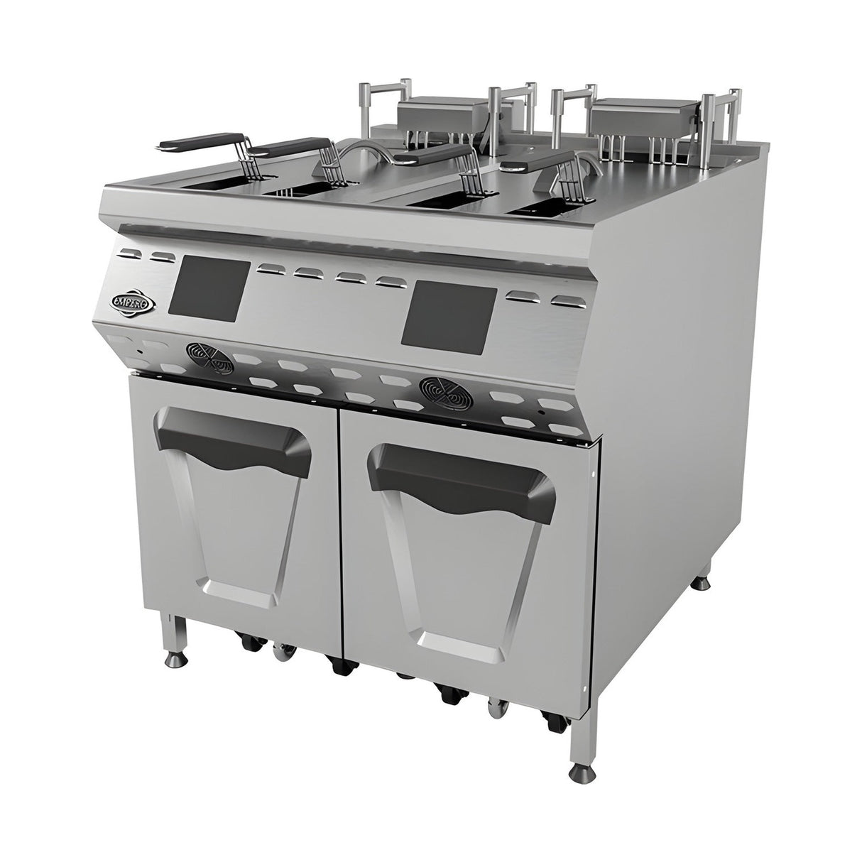 Elektro-Fritteuse, 2x 25 Liter, 42 kW, Ölfiltersystem, Digitaldisplay, Edelstahl, 800×900×850 mm, Serie 900 – Produktbild