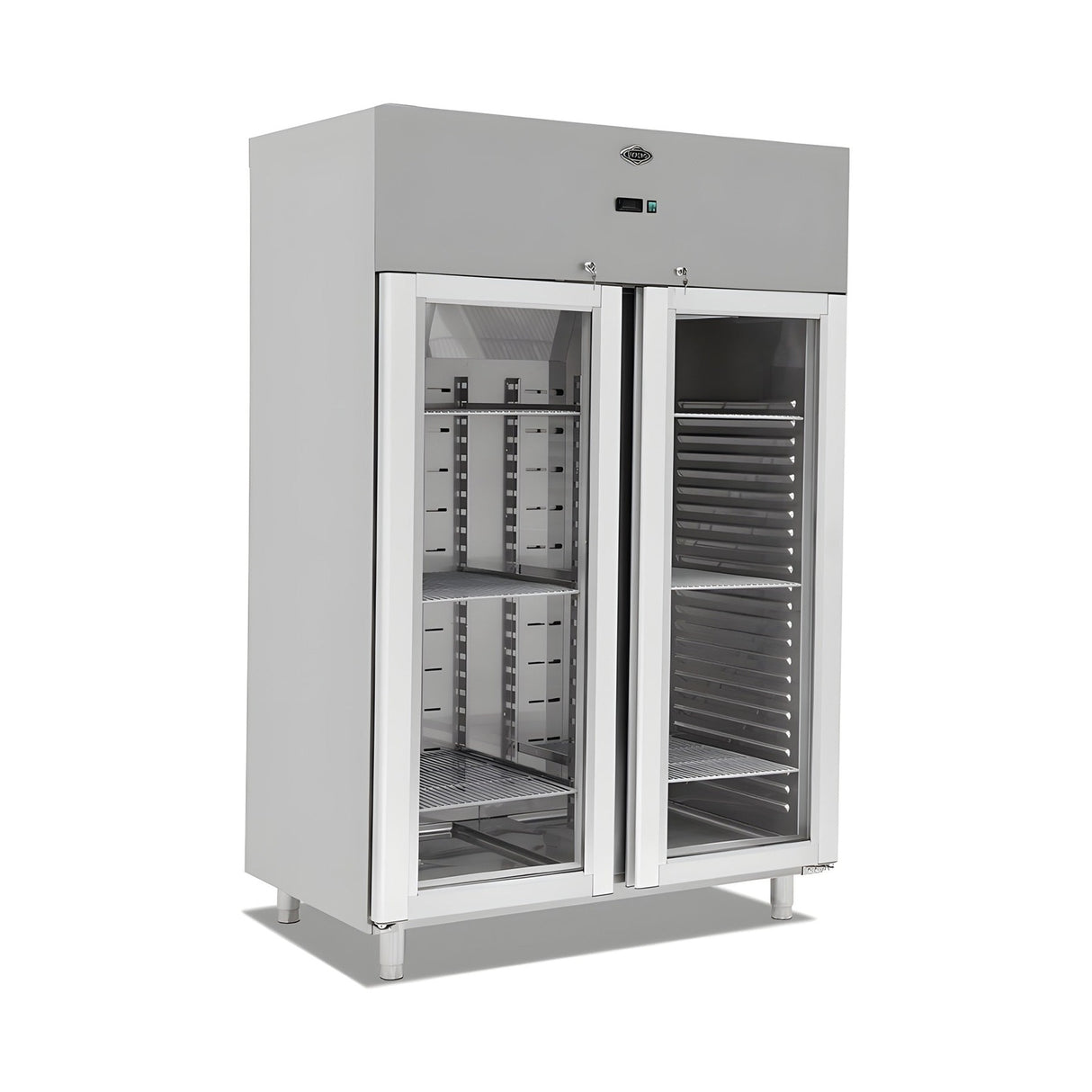 Gastrokühlschrank, 2 Türen, Glastür, 1400 L, 1400×800×2050 mm – Produktbild