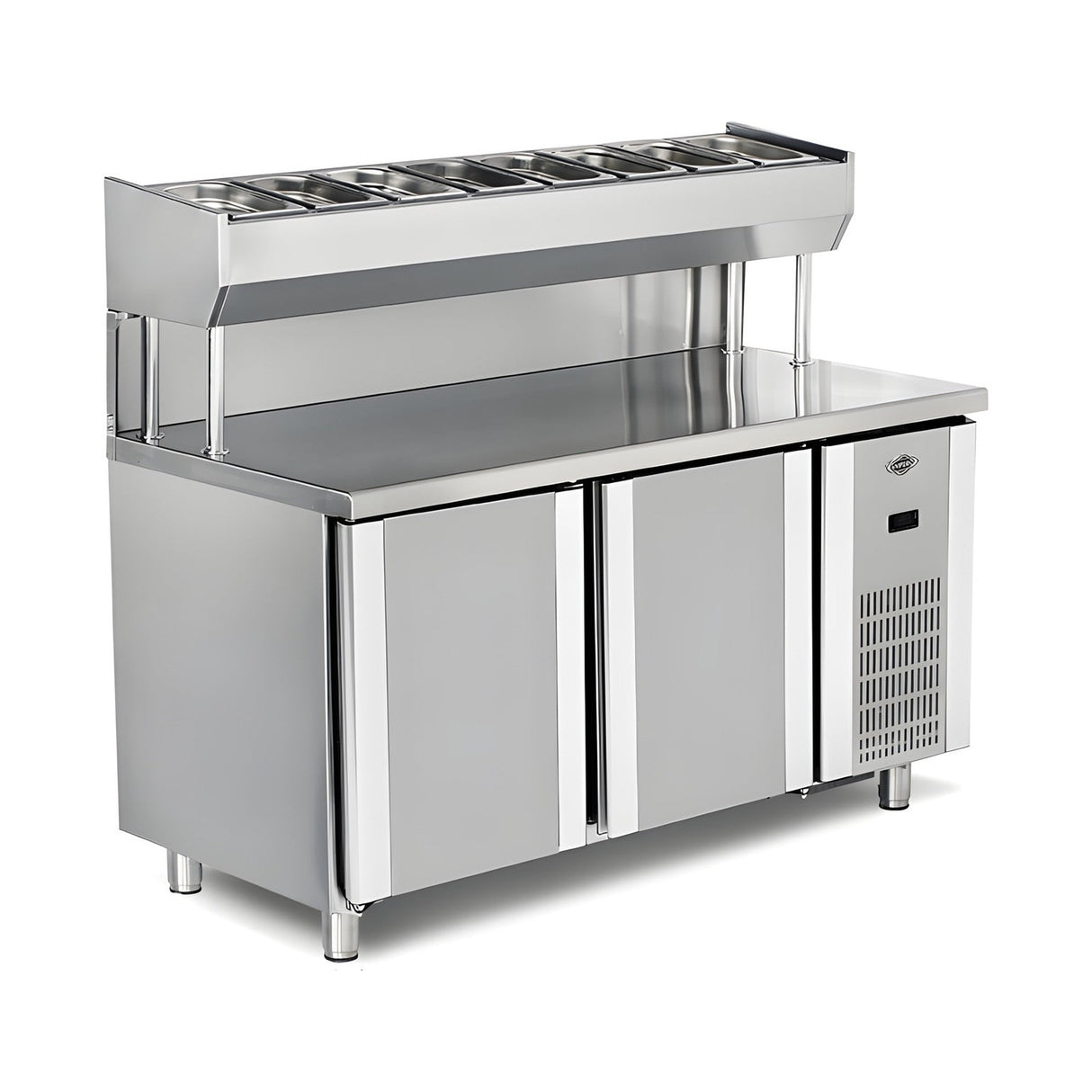 Pizzakühltisch, 3 Türen, 500 L, 2000×800×850 mm – Produktbild