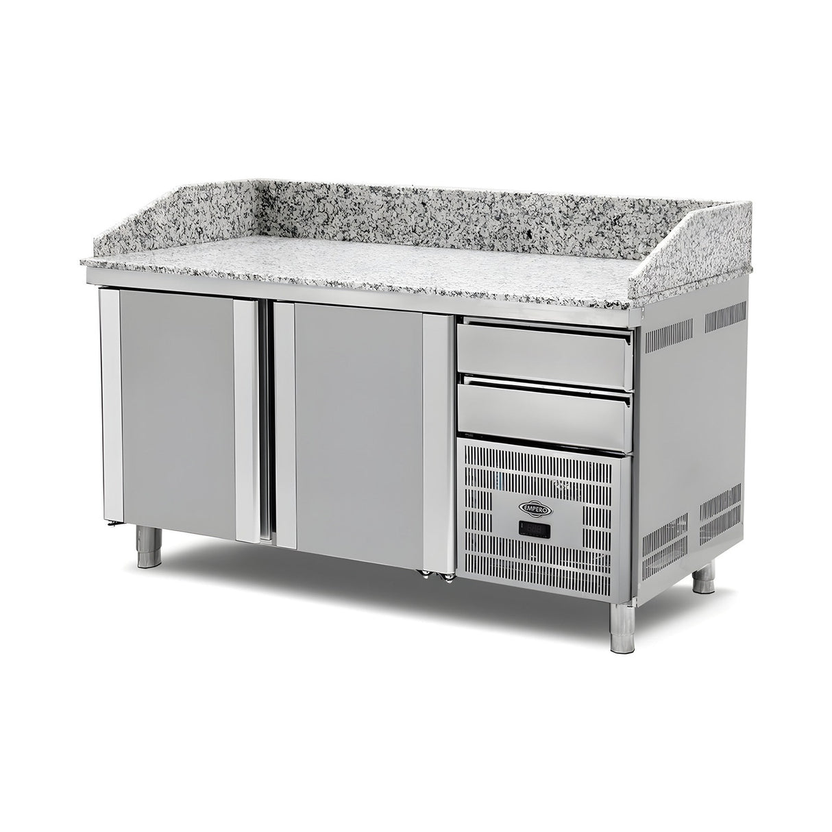 Pizzakühltisch Granit, 3 Türen, 500 L, 2100×800×1020 mm – Produktbild
