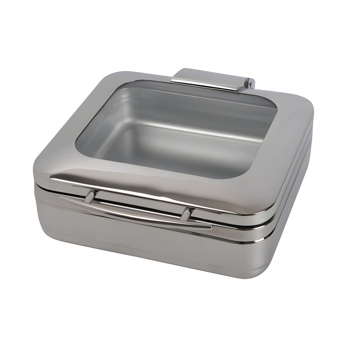 Chafing-Dish quadratisch GN 2/3, Glasdeckel, Induktionsboden, 410×480×165 mm – Produktbild