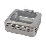 Chafing-Dish quadratisch GN 2/3, Glasdeckel, Induktionsboden, 410×480×165 mm – Produktbild