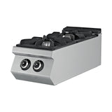 Gasherd, 2 Brenner, 17,48 kW, Gusseisen-Kochfeld, Edelstahl, 400×900×300 mm, Serie 900 – Produktbild