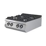 Gasherd, 4 Brenner, 34,97 kW, Gusseisen-Kochplatte, Magnetventil, Edelstahl, 800×900×300 mm, Serie 900 – Produktbild