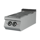 Elektroherd, 2 Kochplatten, 5,6 kW, 6-stufiger Schalter, 400V, Edelstahl, 400×900×300 mm, Serie 900 – Produktbild