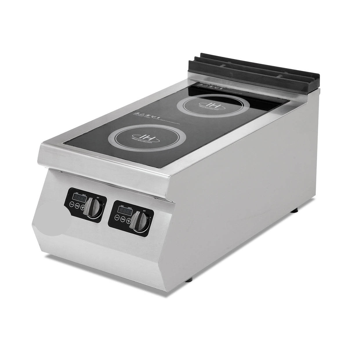 Induktionsherd, 2 Kochzonen, 7 kW, Glaskeramik-Kochfläche, 230V, Edelstahl, 400×900×300 mm, Serie 900 – Produktbild