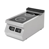 Induktionsherd, 2 Kochzonen, 7 kW, Glaskeramik-Kochfläche, 230V, Edelstahl, 400×900×300 mm, Serie 900 – Produktbild