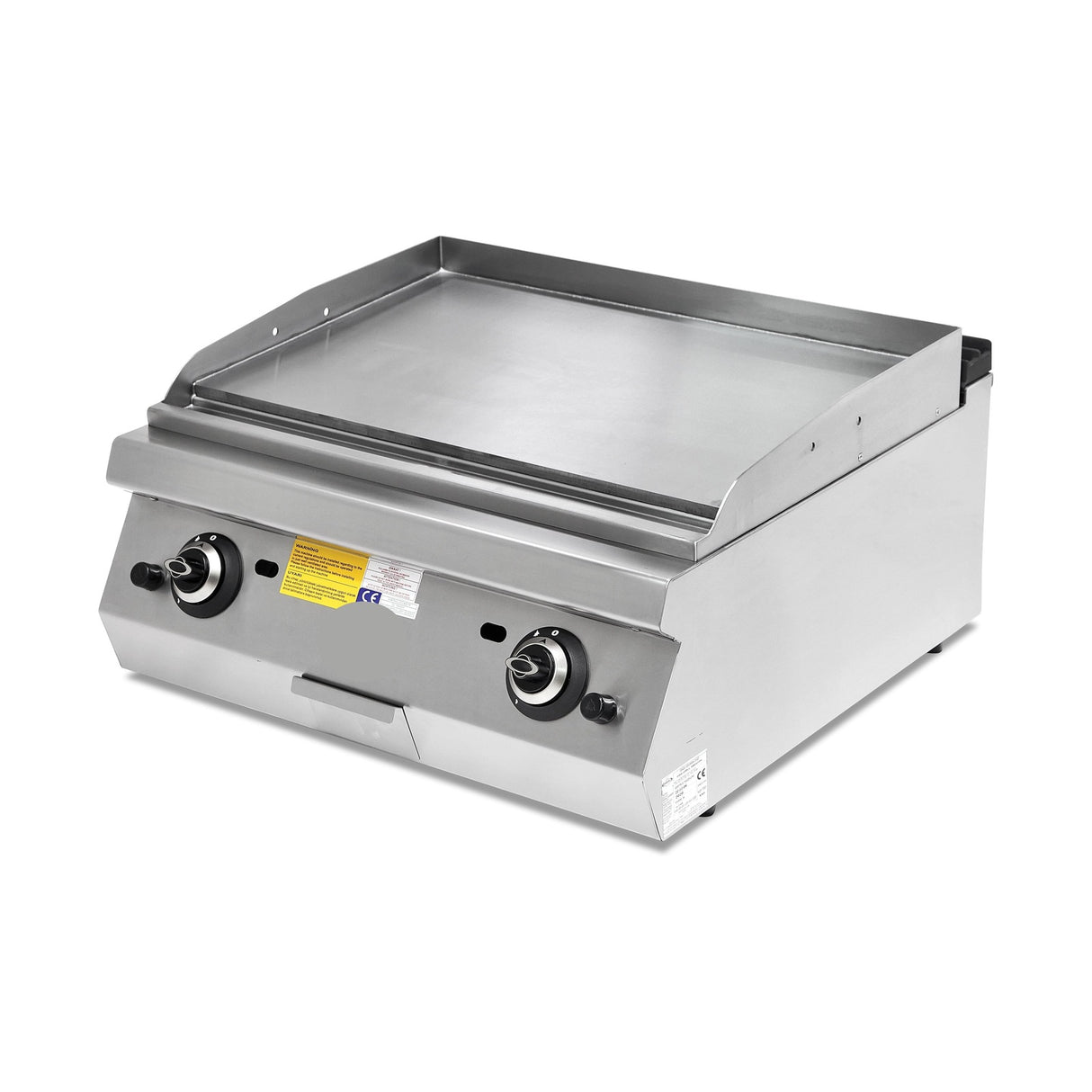 Gasgrill, gerippte verchromte Bratplatte, 20,64 kW, 2 Heizzonen, Piezozündung, Edelstahl, 800×900×300 mm, Serie 900 – Produktbild