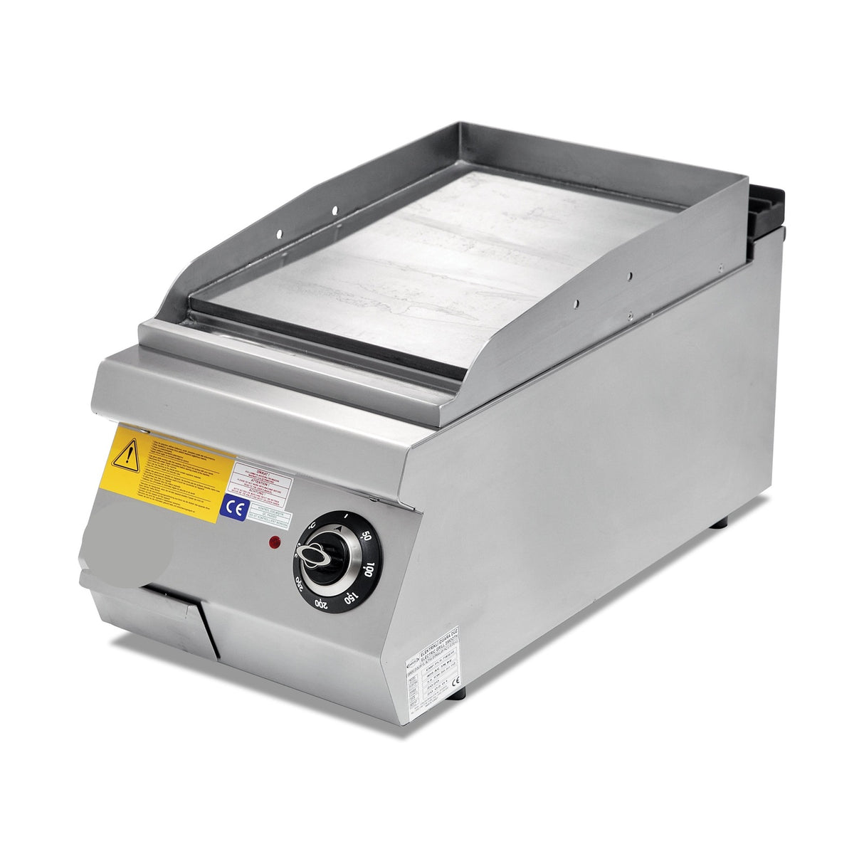 Elektrogrill, glatte verchromte Bratplatte, 6 kW, 2 Heizzonen, Thermostat, 400V, Edelstahl, 400×900×300 mm, Serie 900 – Produktbild