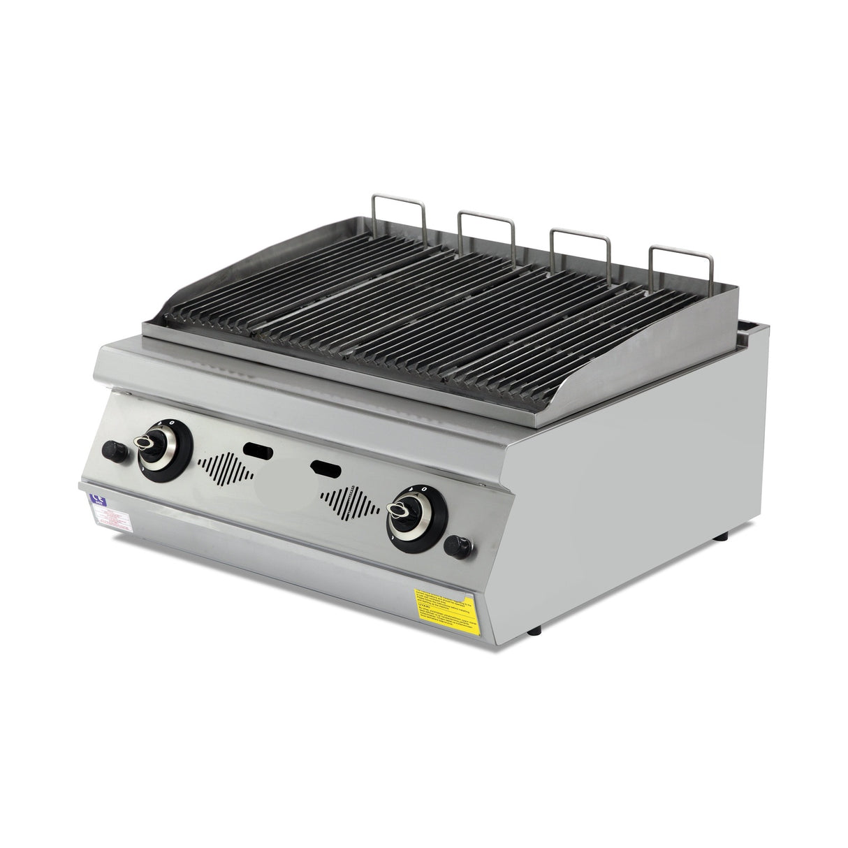 Gas-Wassergrill, Gusseisenrost, 14 kW, 2 Heizzonen, Piezozündung, Edelstahl, 800×900×300 mm, Serie 900 – Produktbild