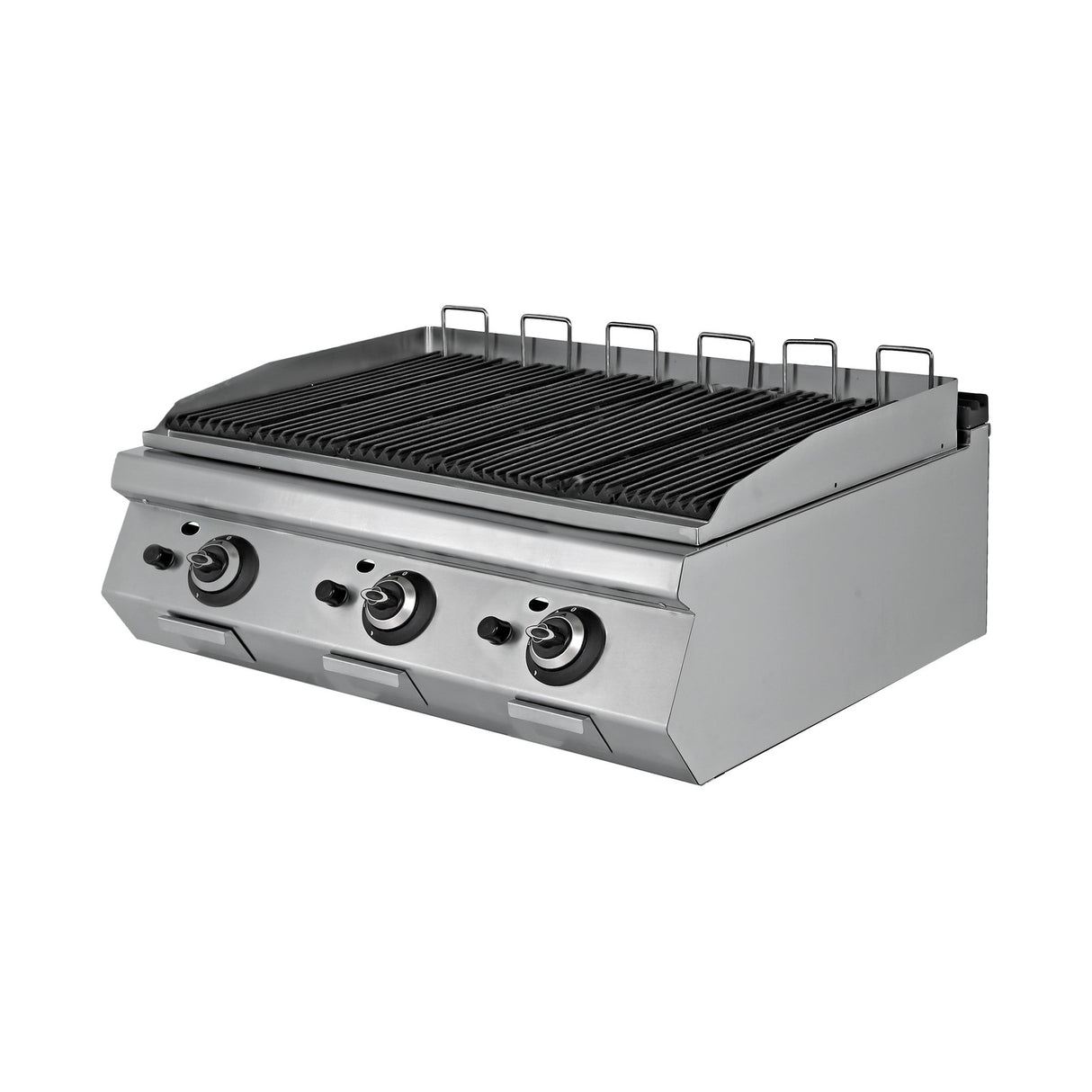 Gas-Lavasteingrill, 30,9 kW, 2 Heizzonen, Piezozündung, Edelstahl, 1200×900×300 mm, Serie 900 – Produktbild
