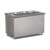 Bain-Marie Serviceeinheit, 2x GN 1/1, 3,6 kW, Wasserablass, LED, Edelstahl, 800×790×850 mm – Produktbild