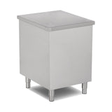 Edelstahl Arbeitstisch, neutral, mit Holzfront, höhenverstellbare Füße, 95 kg, 1500×790×850 mm – Produktbild