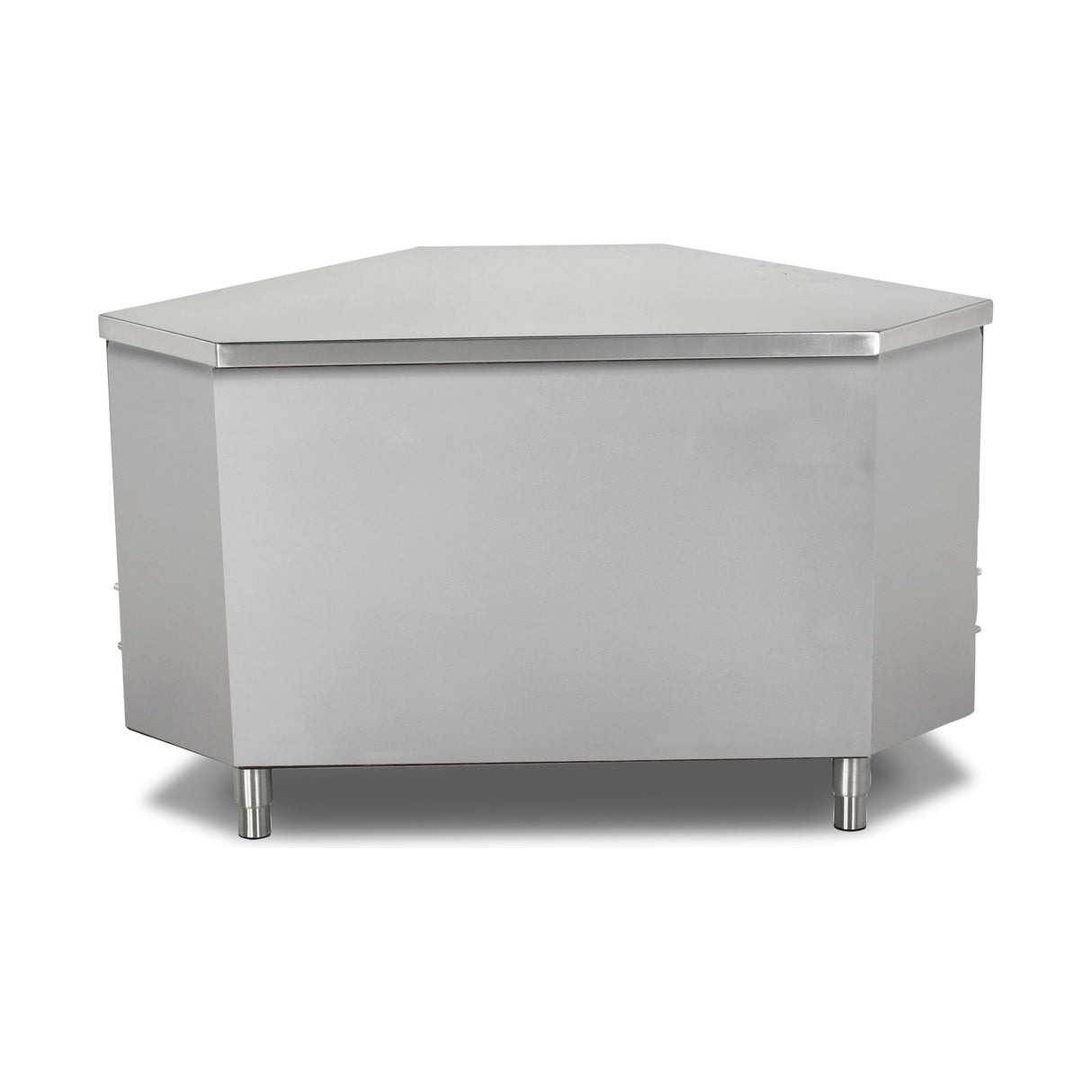 Eck-Buffettheke neutral, 0,9 m³, 1400×790×850 mm, Edelstahl, Holzfront optional – Produktbild