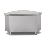 Eck-Buffettheke neutral, 0,9 m³, 1400×790×850 mm, Edelstahl, Holzfront optional – Produktbild