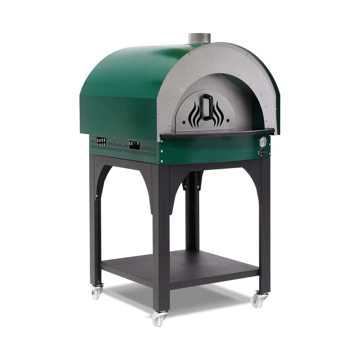 Pizzaofen Holz Steinboden, 600×600 mm Backkammer, 860×990×1760 mm – Produktbild
