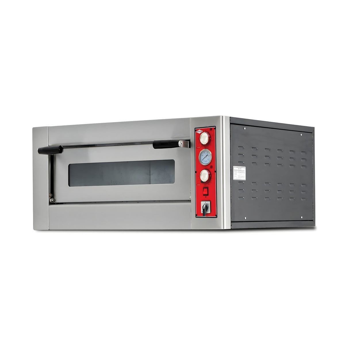 Pizzaofen Elektro einlagig, Ø 300 mm 9 Pizzen, 15 kW, 400 V, 1190×1100×435 mm – Produktbild