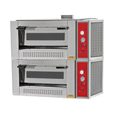 Pizzaofen Gas zweilagig Serie 700, Ø 330 mm 4+4 Pizzen, 11 kW, 1188×987×1019 mm – Produktbild