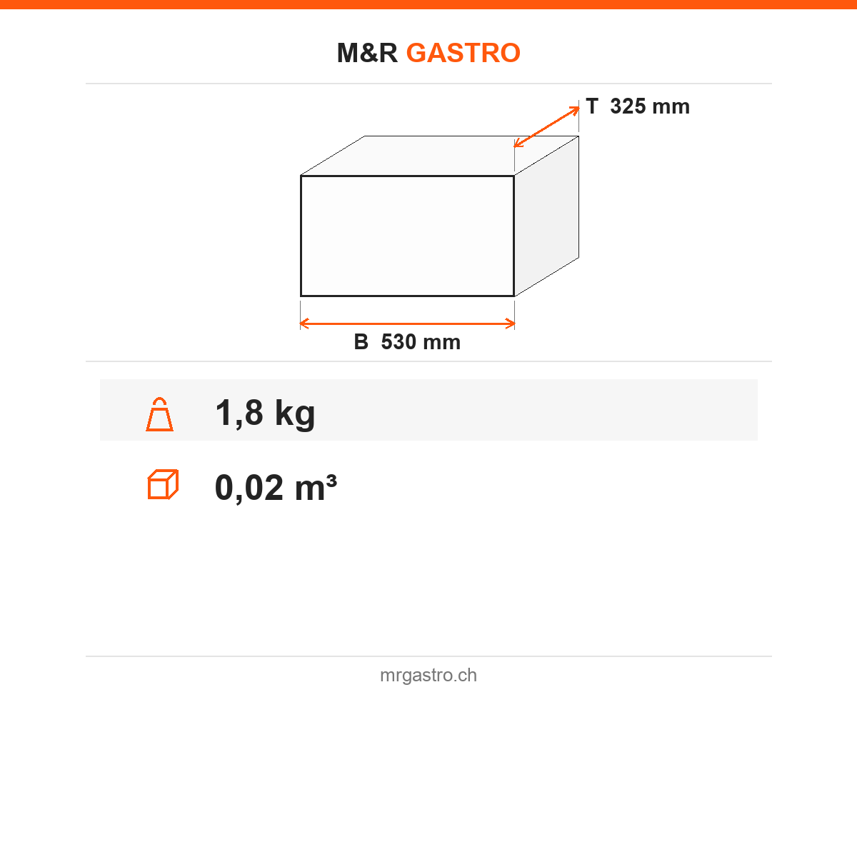 Vakuumdeckel GN 1/1, Edelstahl, 530×325 mm, inkl. Dichtung und Ventil – Technische Daten