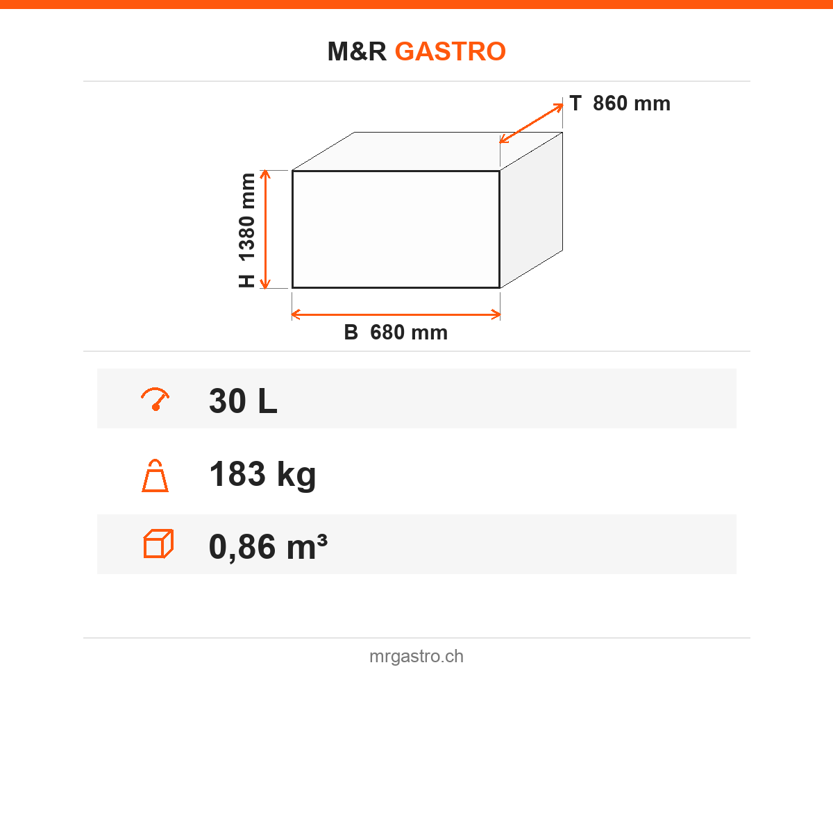 Planeten-Rührmaschine, 30 L, 3 Geschwindigkeiten, 400V, 680×860×1380 mm – Technische Daten