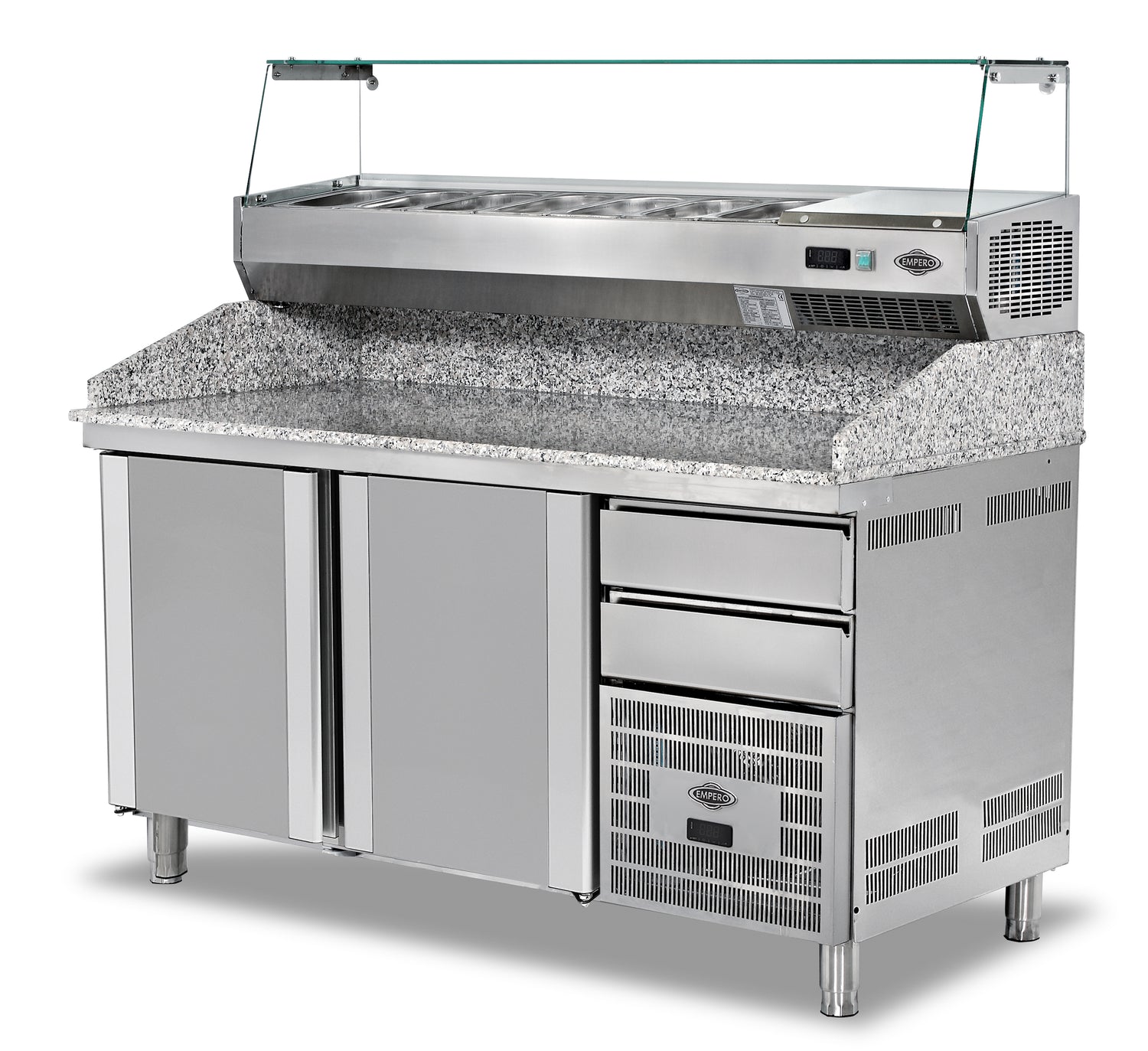 Granitkühlschrank 2 Türen + Salatbar – 300 L