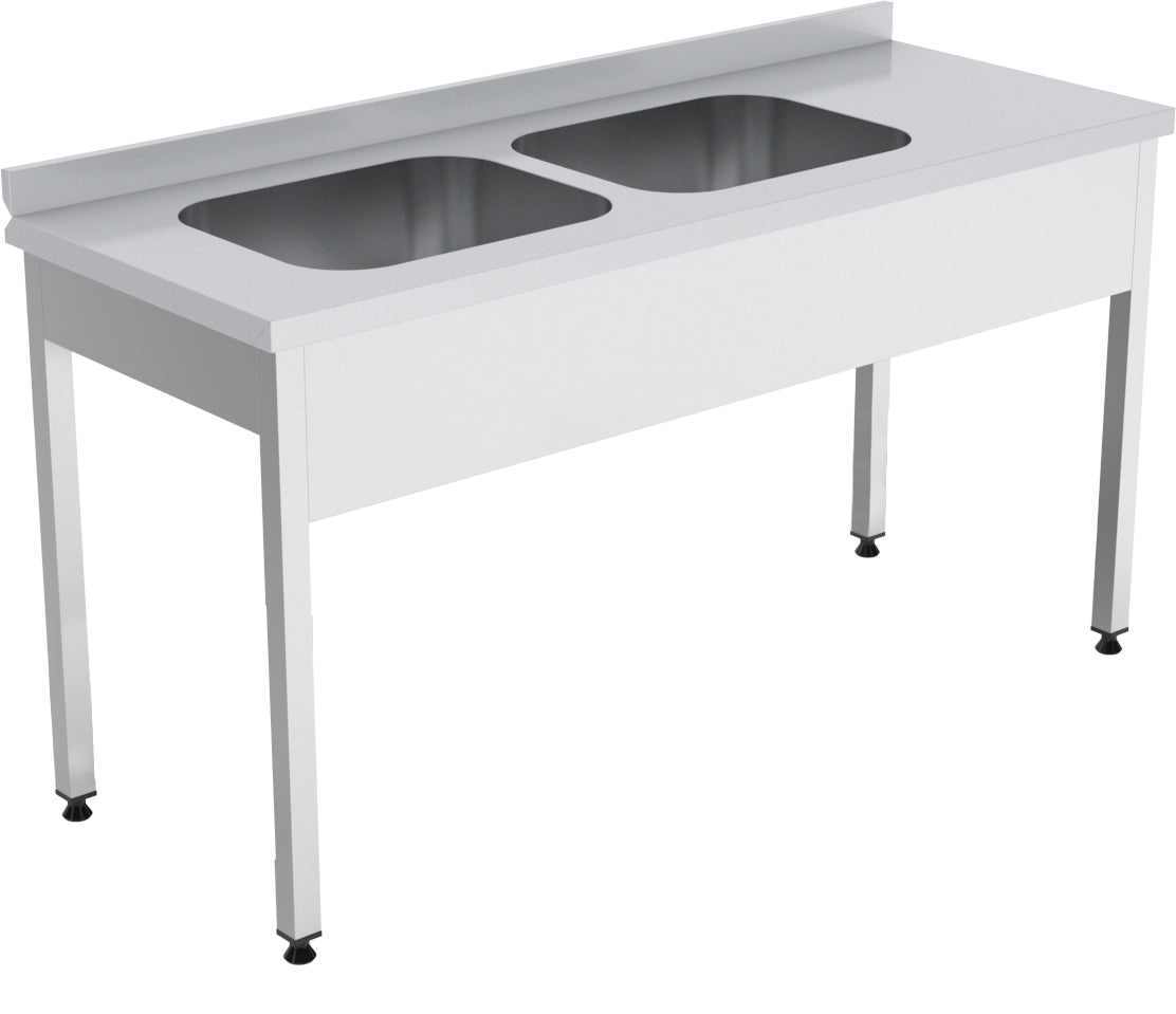 Spüle mit 2 Becken rechts - 2000x700x850 mm