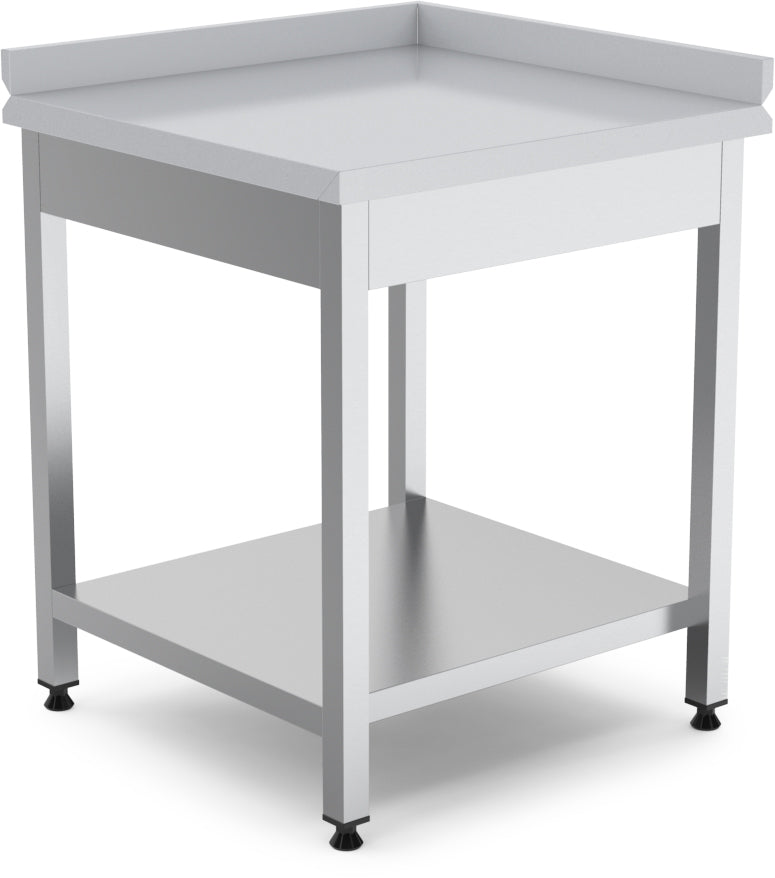 Ecktisch mit unterem Regal rechts - 600x600x850 mm
