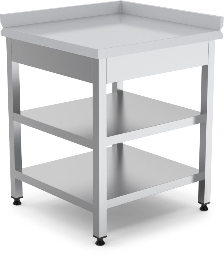 Ecktisch mit Unter-Zwischenboden rechts - 600x600x850 mm