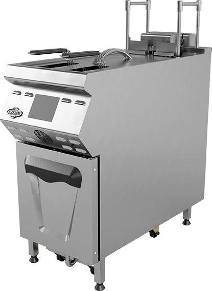 Mit Lift-Schnellfritteuse mit Ölfilter – 400 V / 25 L