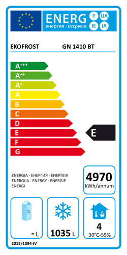 Official energy label, class E