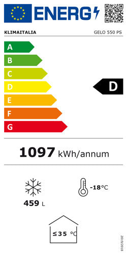 Official energy label, class D
